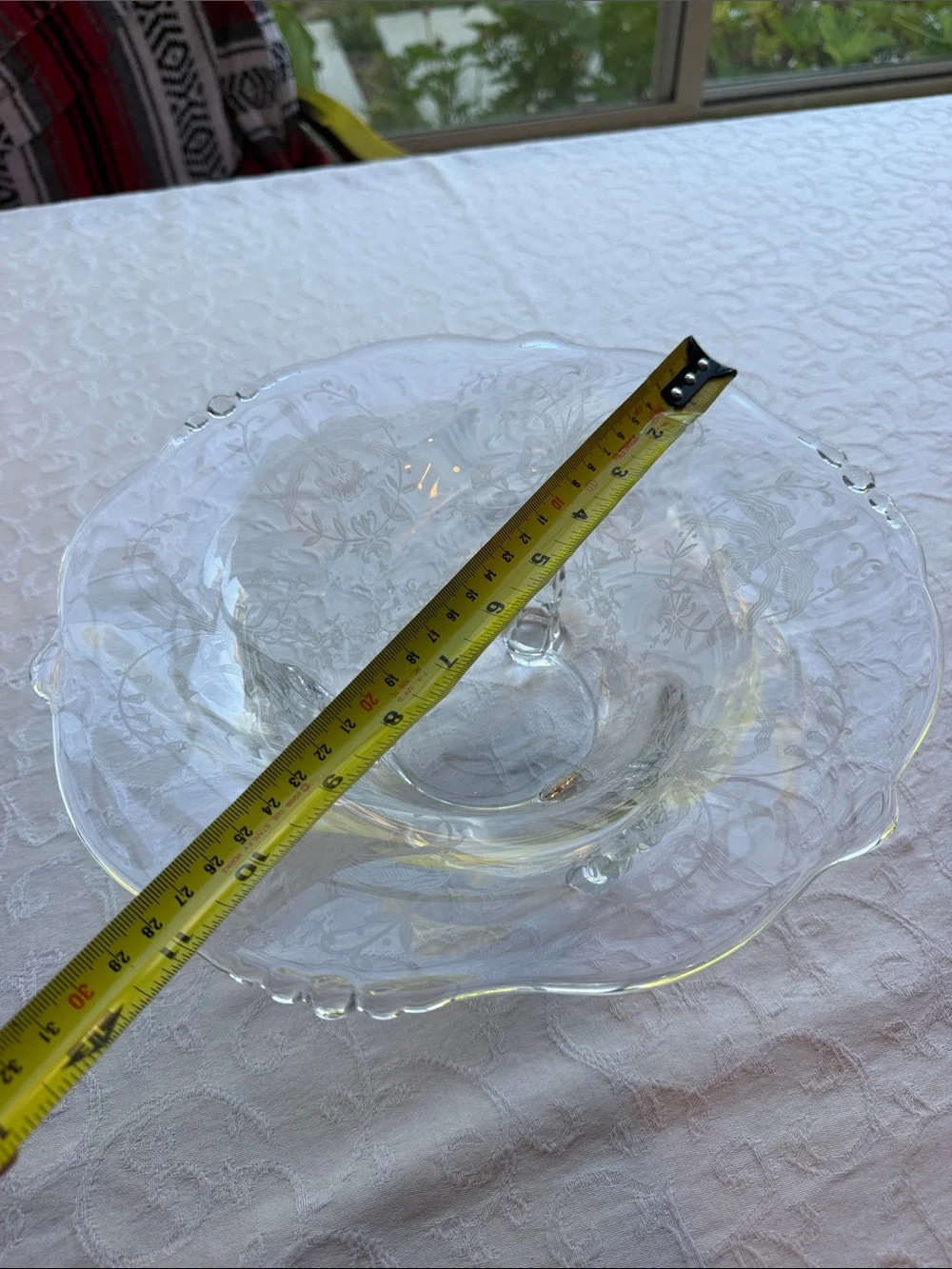Rare Heisey Orchid Three Toed Seahorse Bowl Etched Glass USA